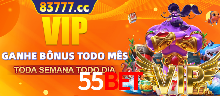 Banner promocional do 55bet oferecendo 100% de recompensas adicionais contínuas para quem fizer o login diário (Daily sign-in), com um mascote de coelho.